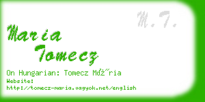 maria tomecz business card